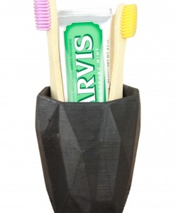 Diş Fırçalığı Tezgah Üstü Siyah Renk Diş Fırçası Standı Uzun Poly Model